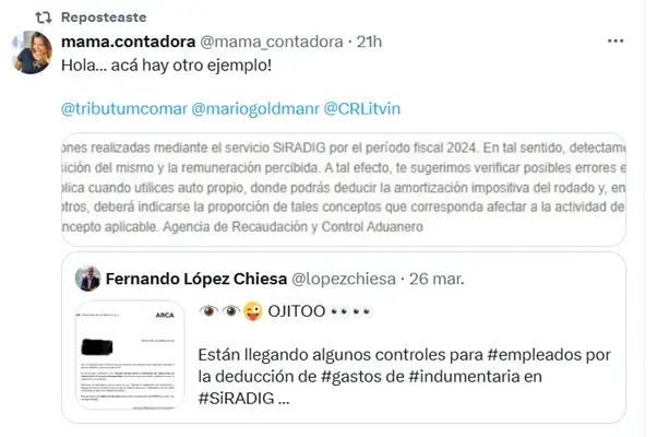 ARCA ya dispara cartas por inconsistencias en el SIRADIG