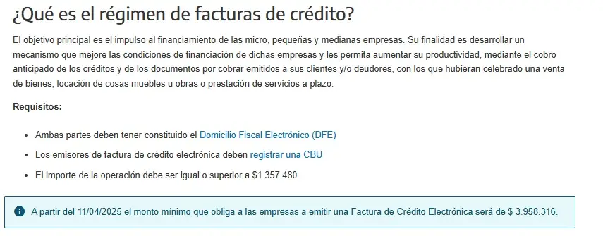 Aumenta el monto mínimo para la emisión de factura de crédito electrónica