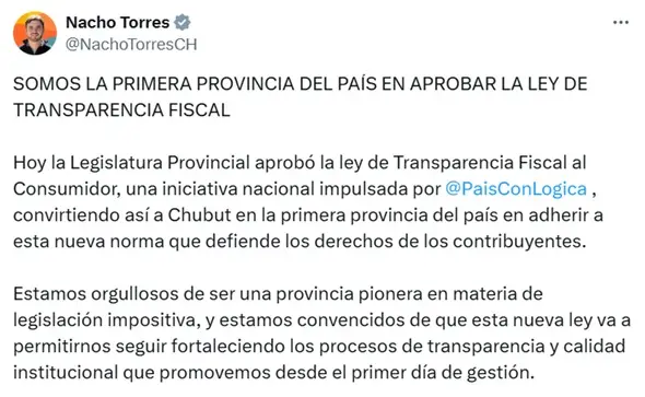Chubut se suma a la transparencia fiscal: informará Ingresos Brutos en los tickets