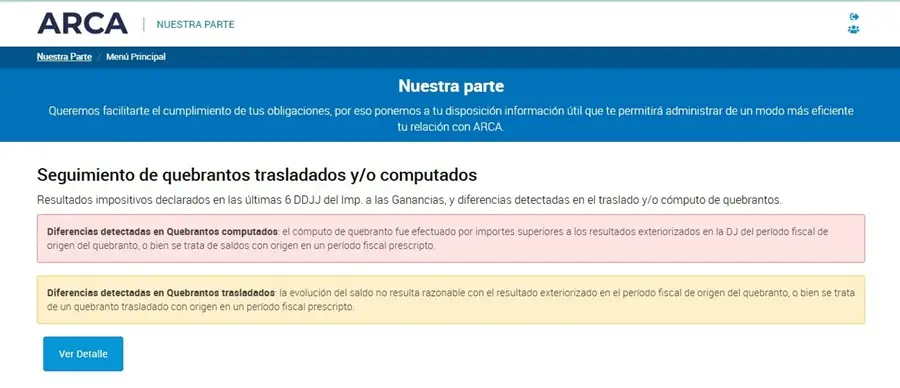 ARCA informa a las empresas las inconsistencias en el cómputo de quebrantos