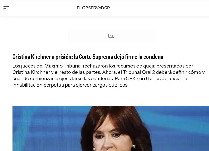 El diario uruguayo El Observador también se hizo eco de la noticia