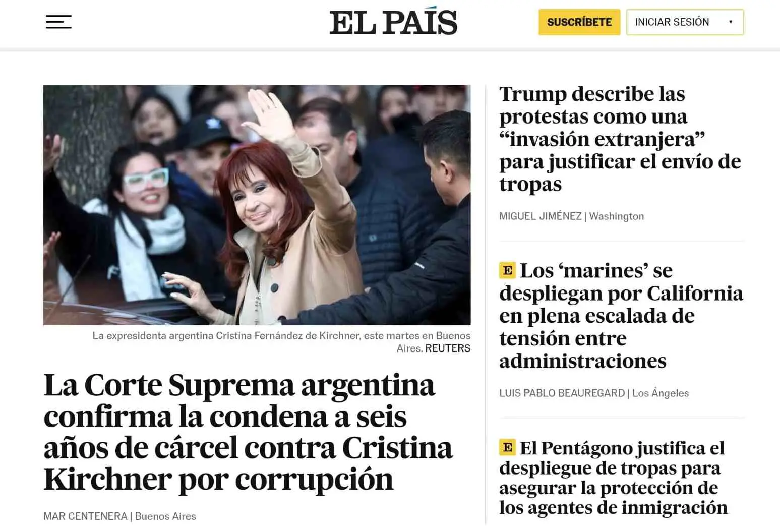 El diario El País de España también se refirió al fallo de la Corte