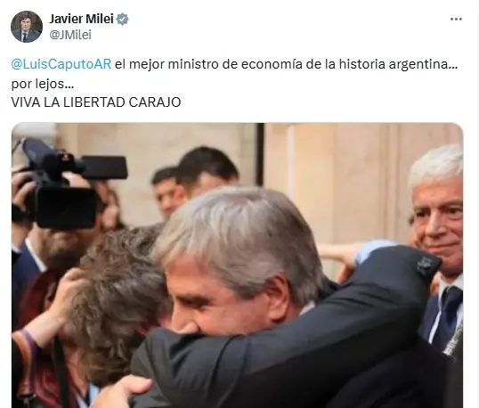 El mensaje de Javier Milei para celebrar el dato de inflación de mayo