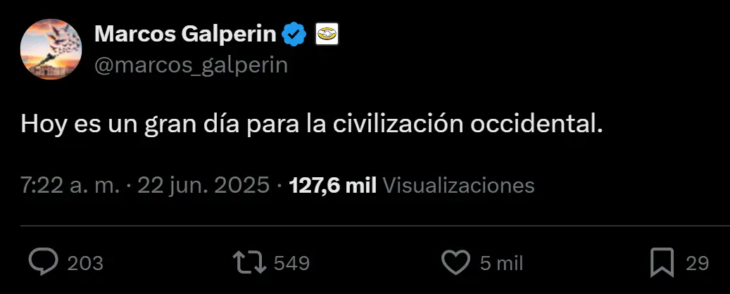 El mensaje de Marcos Galperín.
