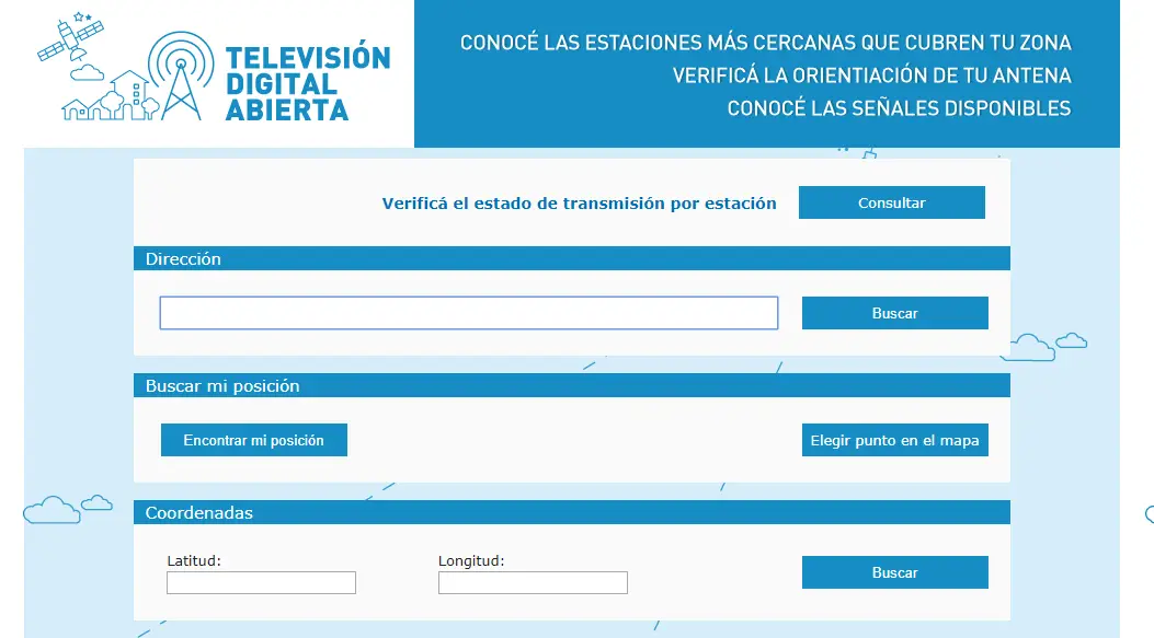 A través de la página de la TDA se puede saber si la antena de la zona está operativa