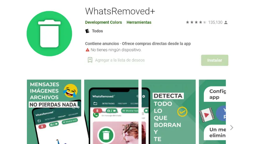 La aplicación WhatsRemoved permite visualizar los mensajes eliminados de Whatsapp a los dispositivos Android.