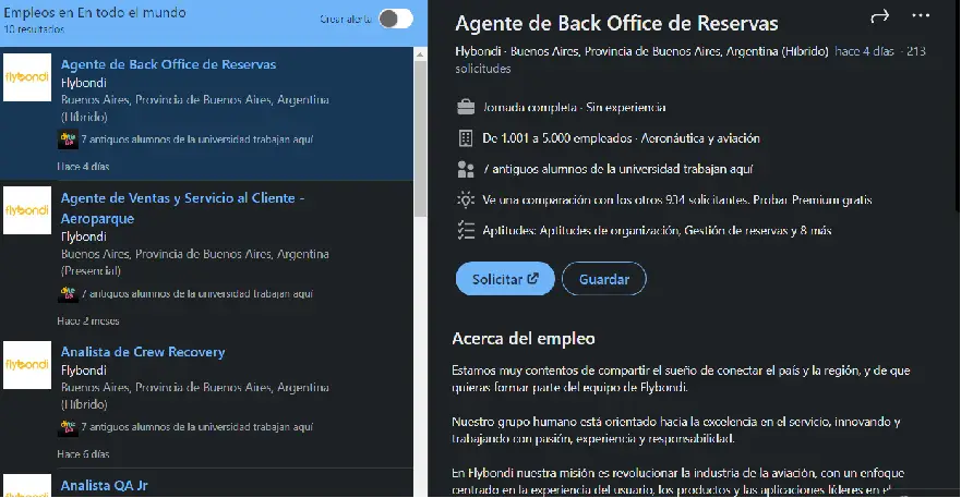A través de Linkedin, los usuarios podrán buscar la vacante que deseen y postularse con su CV.