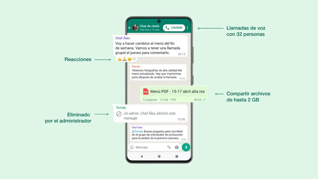 Principales novedades de las comunidades de WhatsApp