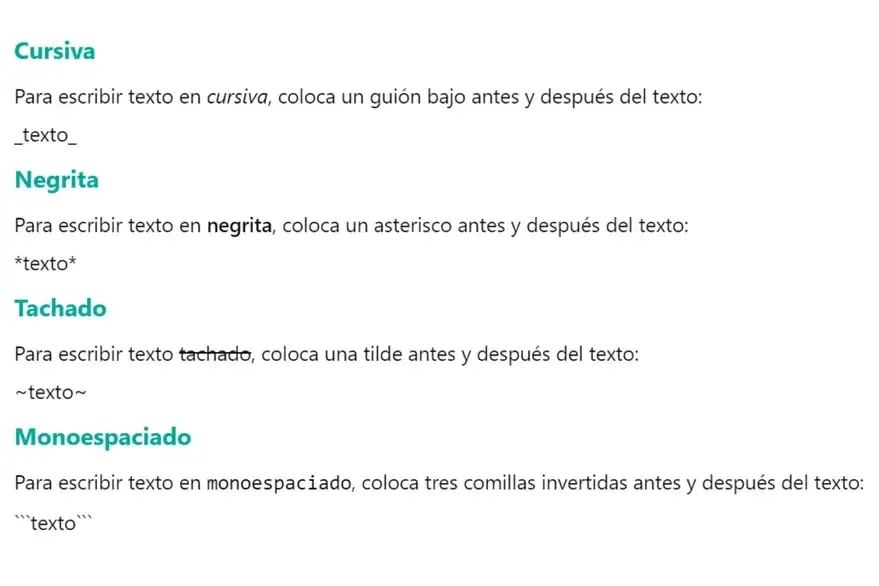 Los procedimientos para cambiar la forma de escribir.