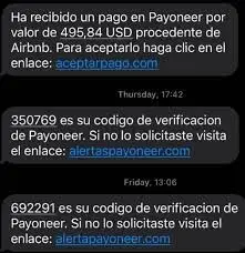 Los usuarios recibieron SMS falsos