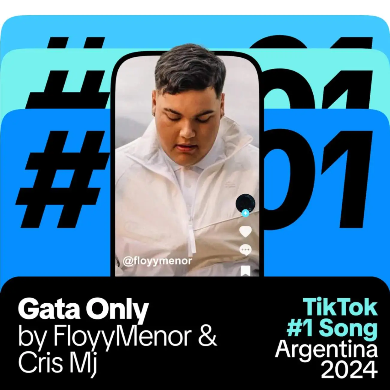 Gata Only ocupa el puesto N° 1 de canciones más escuchadas en Argentina y a nivel global