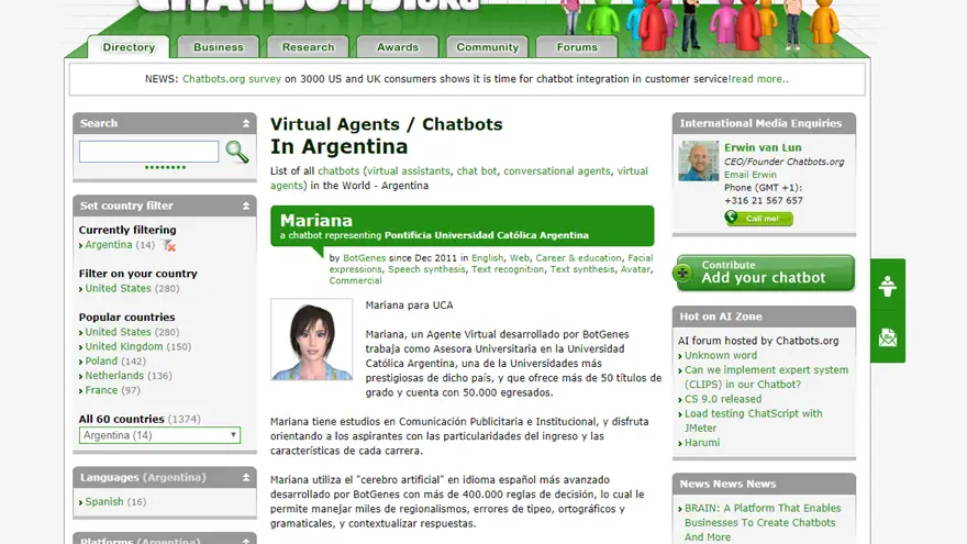 Captura de Chatbot.org