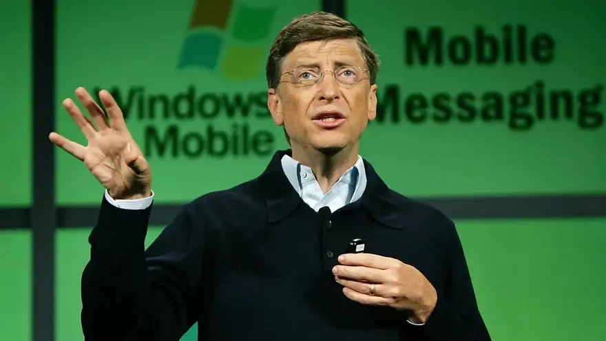 Bill Gates en una de sus presentaciones 
