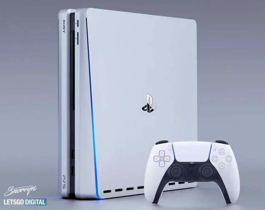 La nueva PlayStation 5 cuenta con una estética futurista con bordes curvos con colores blanco