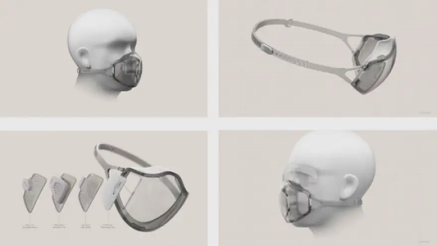 El otro prototipo, se puede ver la visera y los accesorios como el ventilador