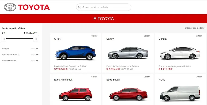 E-Toyota, manejate en el mundo online.