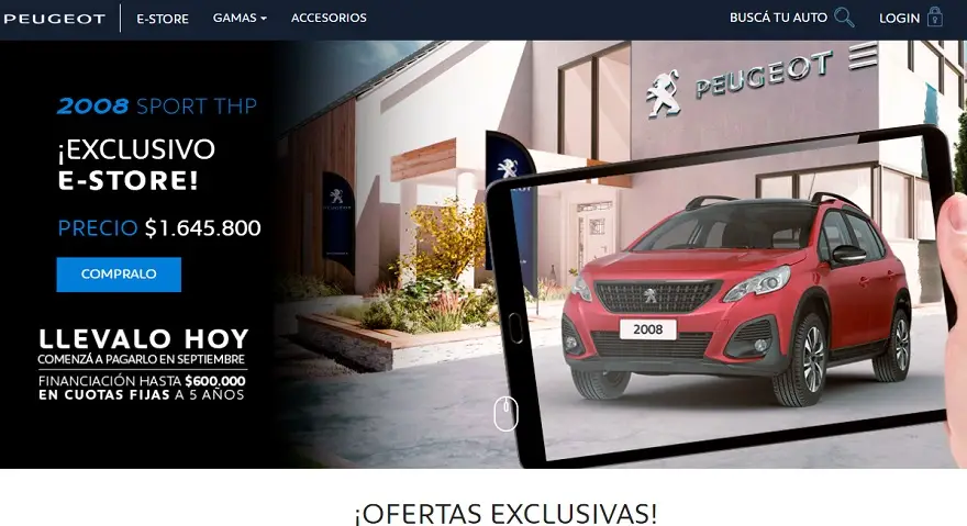 Sitio oficial de ventas de Peugeot Estore.