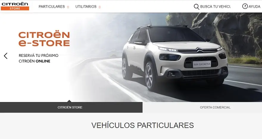 Citroën eStore, el sitio online de la marca.