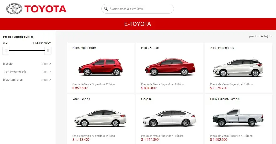 E-Toyota, el sitio para conocer todo lo que tiene la marca.