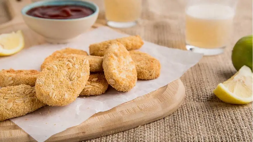 Los Frinuggets están elaborados a base de proteína de soja y reproduce el sabor de los bocaditos de pollo