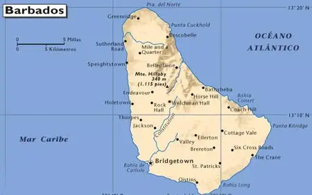 Mapa Barbados