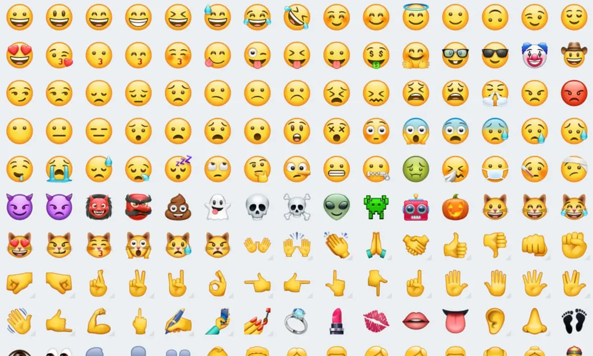 Algunos de los emojis más usados