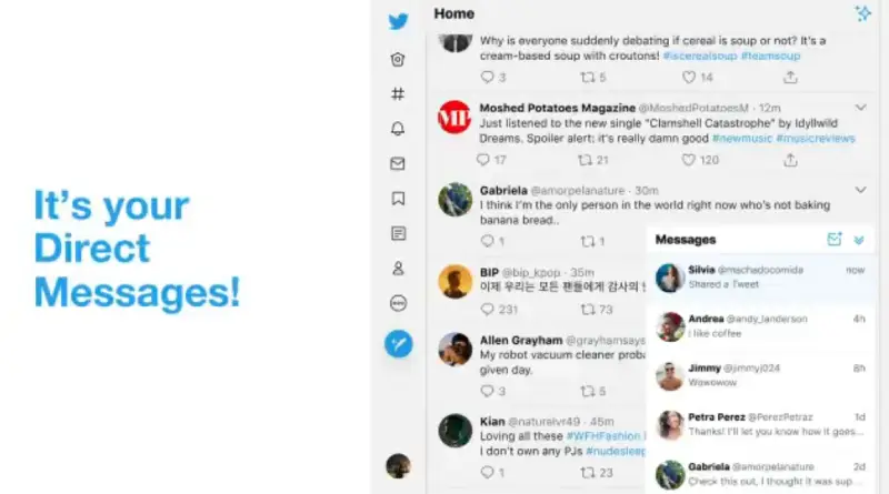 Así se verán los mensajes privados en Twitter