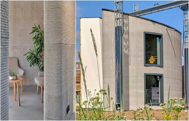 Imagen de la casa hecha con una impresora 3D en Bélgica
