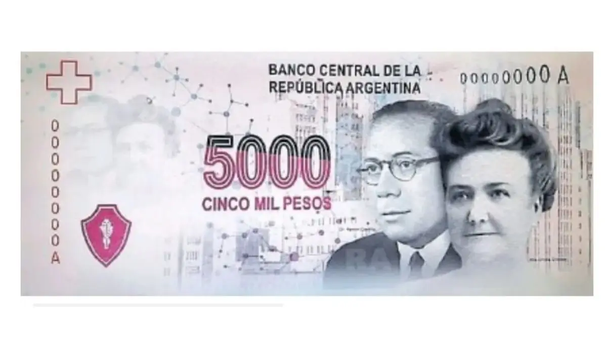 Resistido. El billete de $5.000 con la imagen de Ramón Carrillo y 