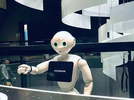Foto de robot con IA