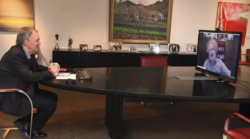 El gobernador Schiaretti en reunión virtual con directivos de Globant