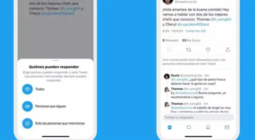 Las nuevas opciones de respuesta en Twitter