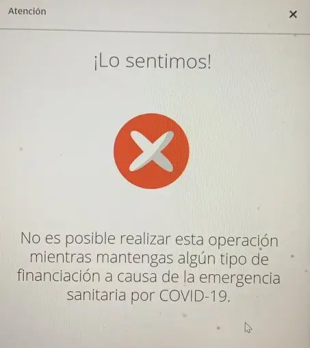 Otro de los mensajes que vieron muchos usuarios en su homebanking