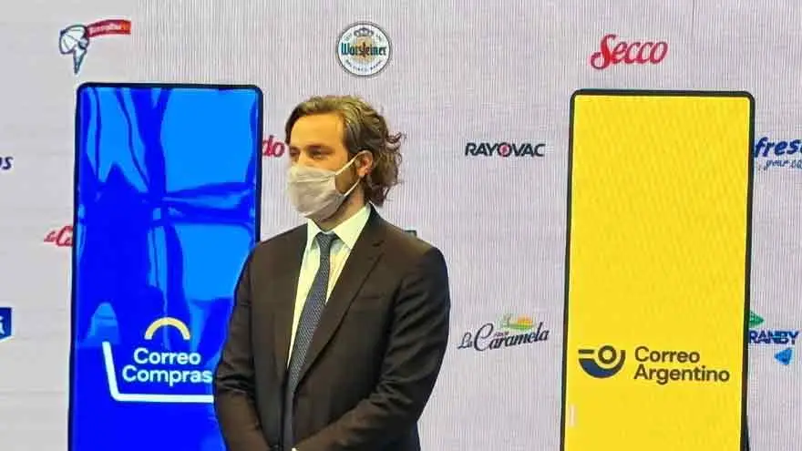 El jefe de Gabinete, Santiago Cafiero, durante la presentación de Correo Compras