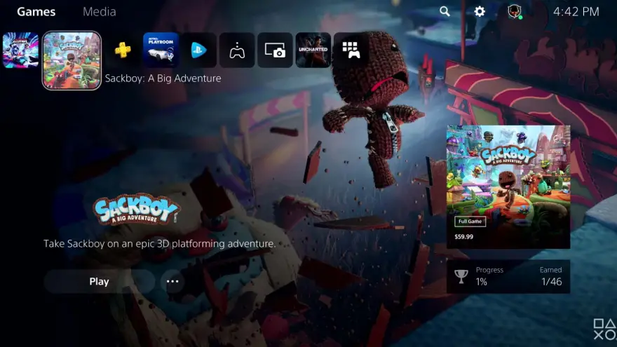 La interfaz tiene un lugar específico para las apps de streaming