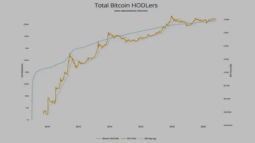 Número total de HODLers de Bitcoin