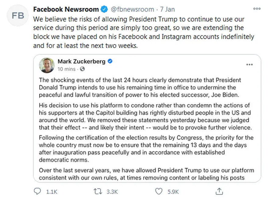 El comunicado de Mark Zuckerberg