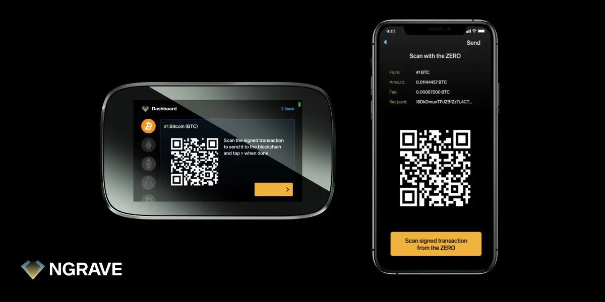 Display de la plataforma de seguridad en criptoactivos, Ngrave