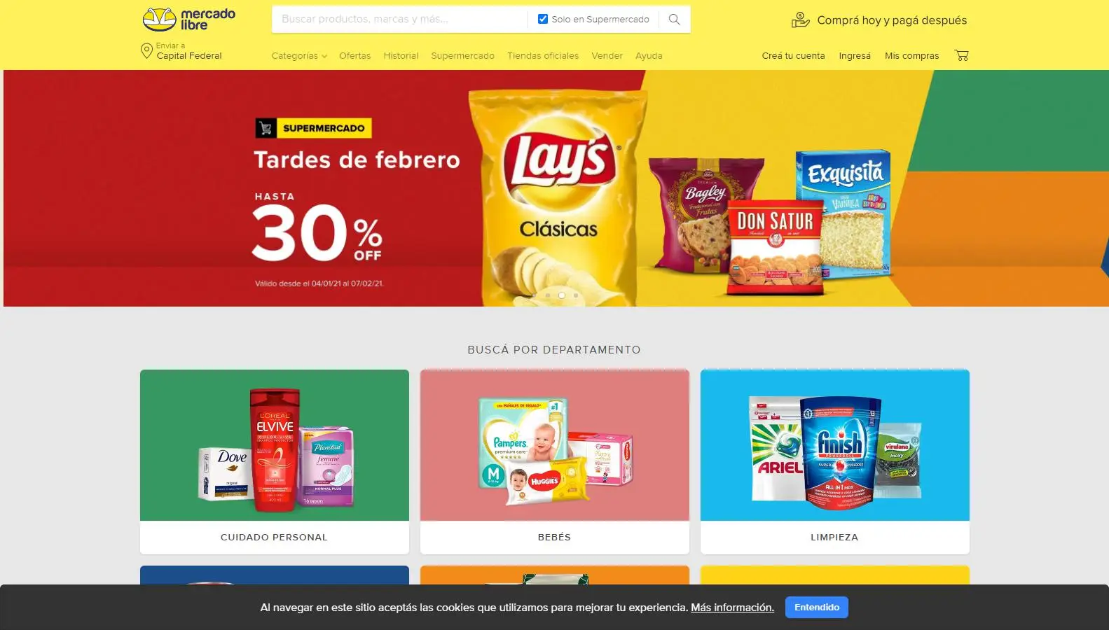 SuperMercado Libre: ofrece descuentos por rubro