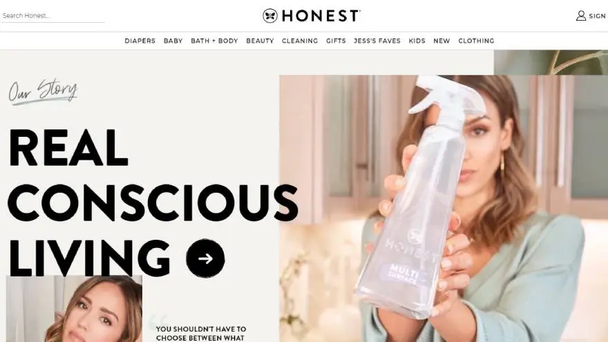Web de Honest, la empresa de Jessica Alba