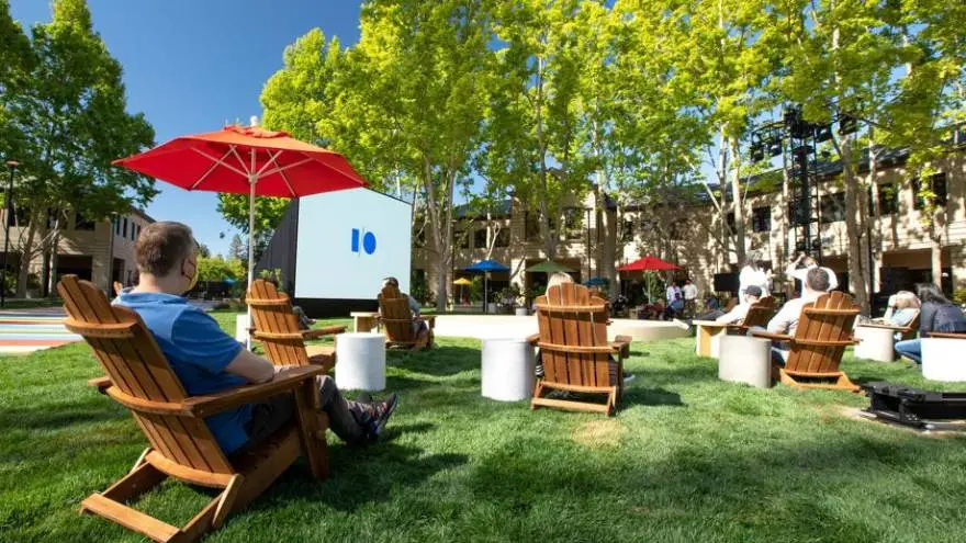 A causa de la pandemia, la conferencia I/O se presentó desde el exterior del campus de Google en Mountain View