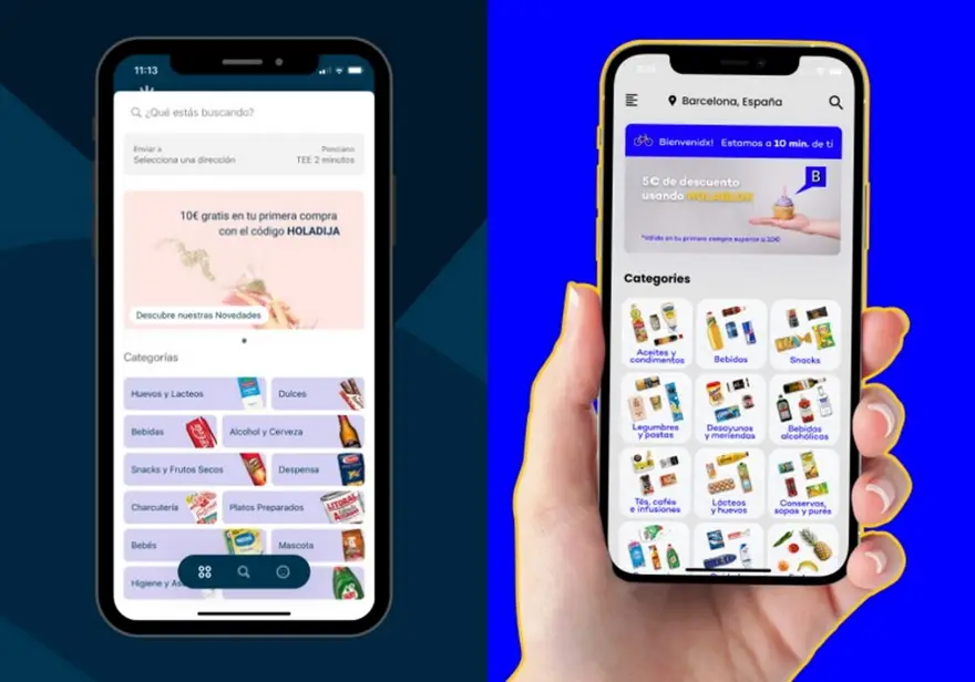 Así son las apps de Dija (izquierda) y Blok (derecha)