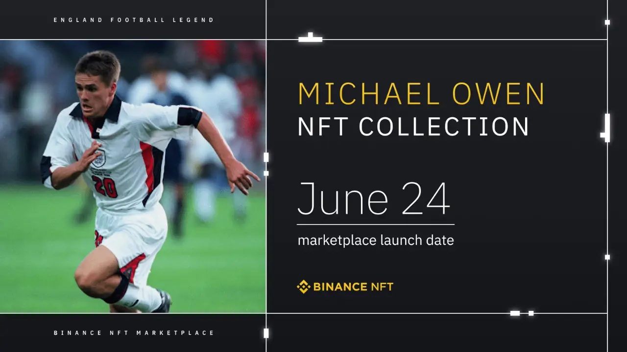 El futbolista Michael Owen será uno de los tokens ofrecidos por el mercado NFT de Binance