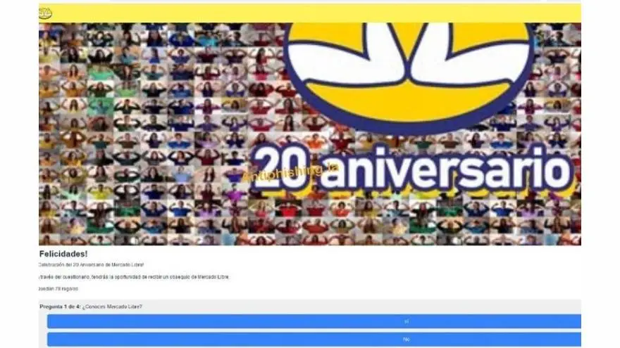 Así se ve el sitio al que redirige la estafa para robar datos