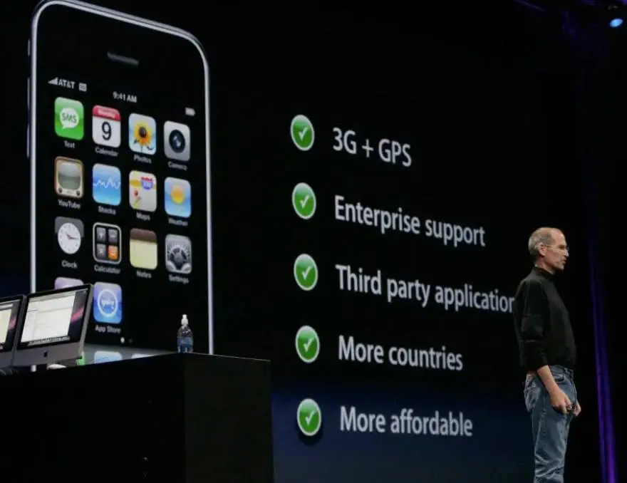 Se reveló que la presentación del iPhone de Steve Jobs en 2007 fue realizada con uno deficiente