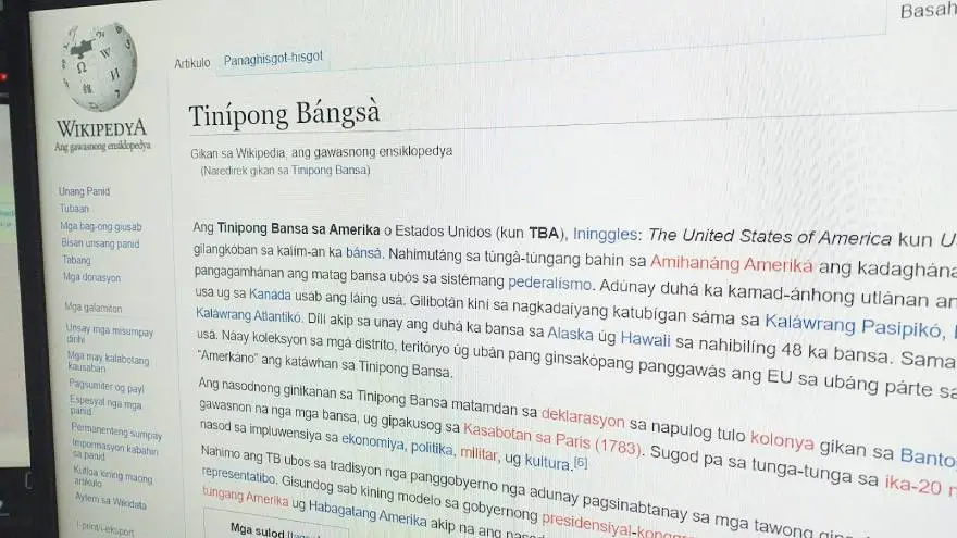 Artículo de Wikipedia en Cebuano