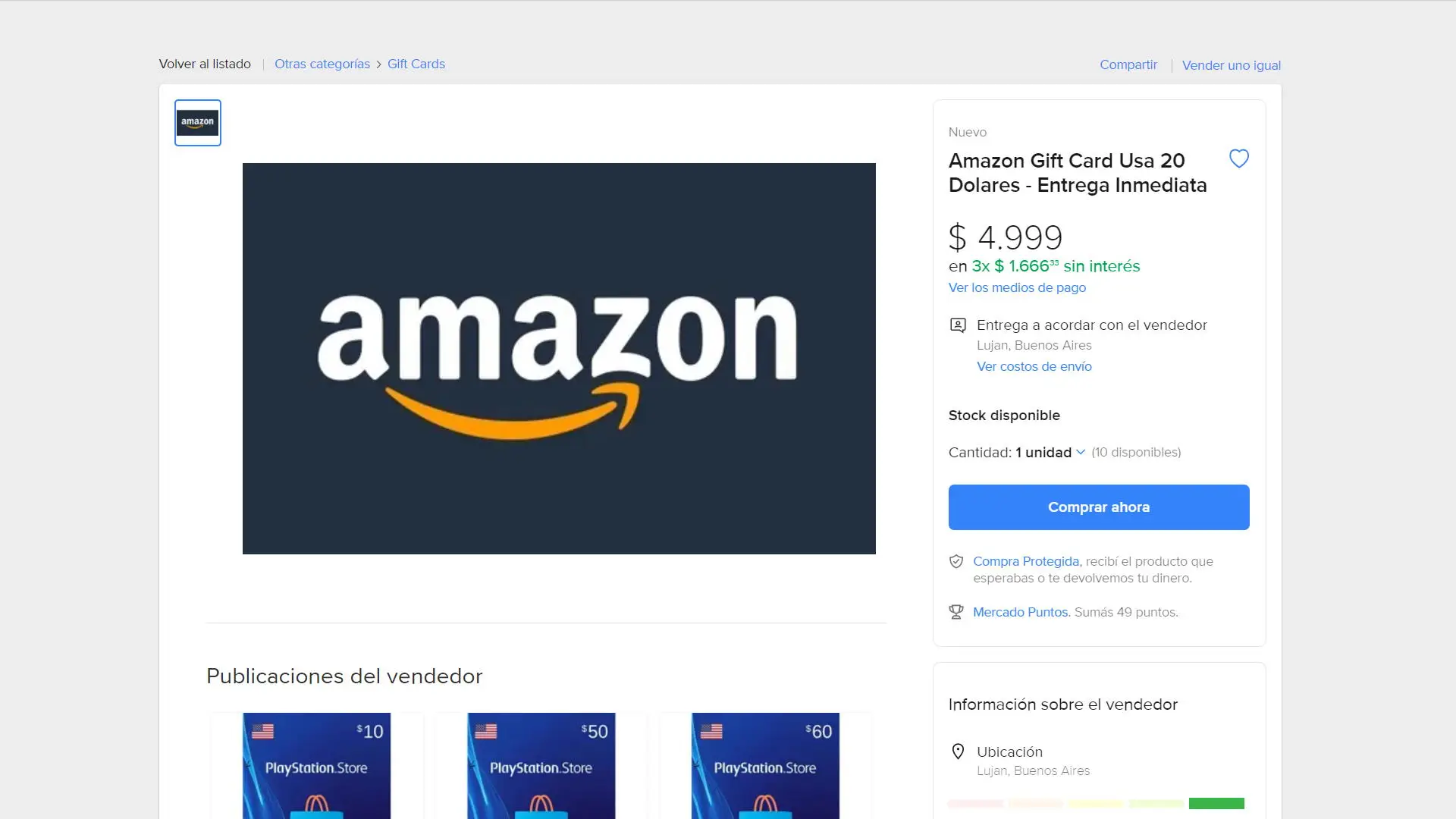 Las giftcards se consiguen por 250 pesos por dólar en Mercado Libre