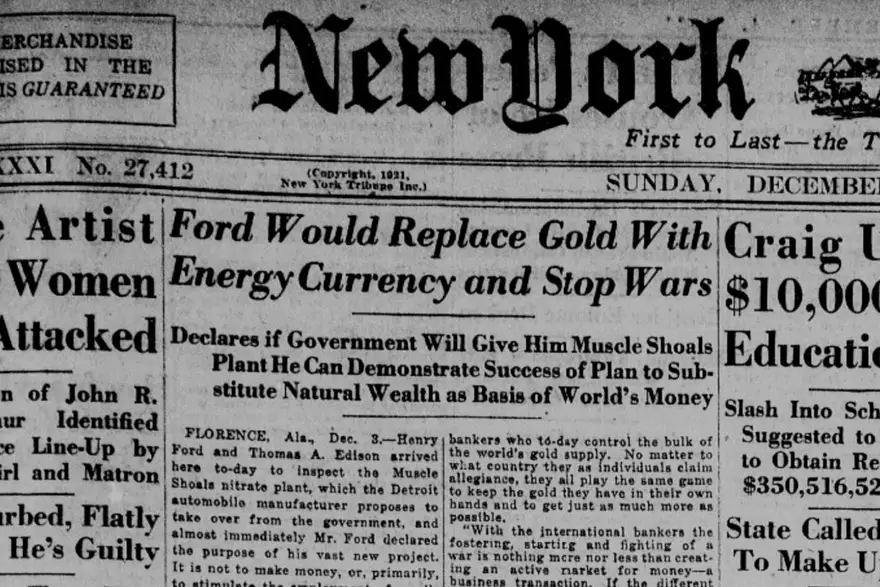 Portada del New York Tribune del domingo 4 de diciembre de 1921. Fuente: Library of Congress