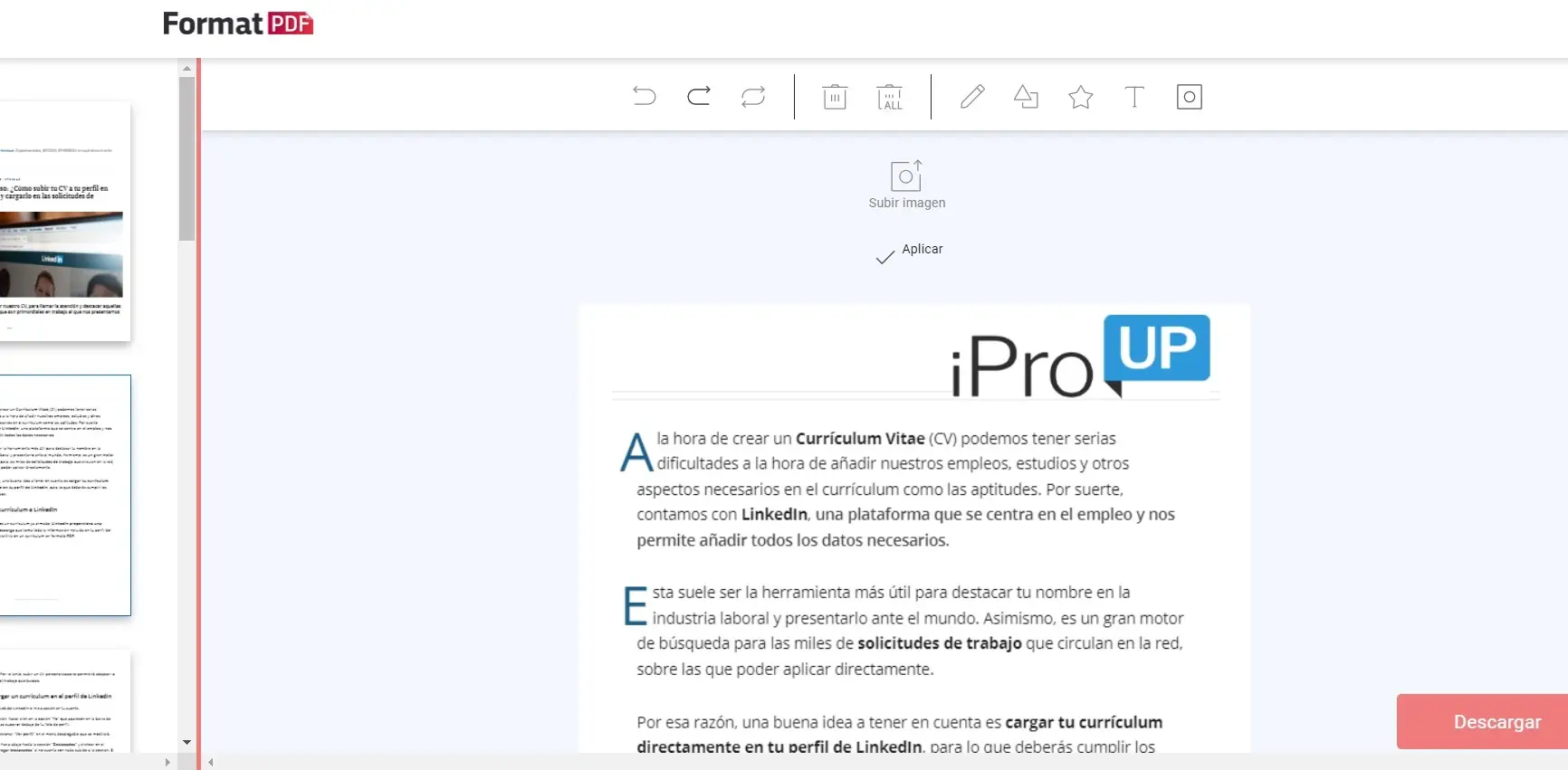 Insertando el logotipo de iProUP en un PDF