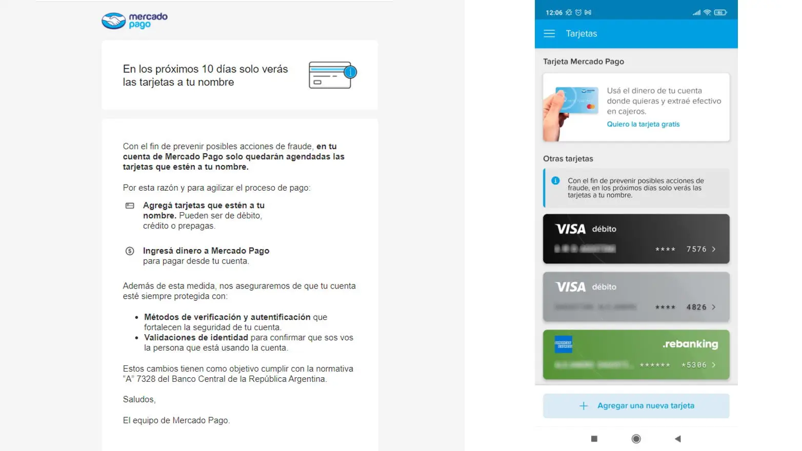 Las alertas de Mercado Pago que llegaron por mail y en la aplicación